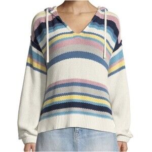 FRAME Striped Drop Shoulder Hooded Sweater MSRP $325 Sz XS—As Seen On TV